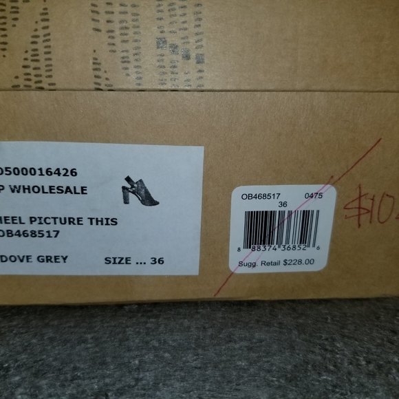 Free People, 'Picture This' Leather Peep Toe Heels, Dove Gray/Tan, Size 36 BNIB - Picture 3 of 10